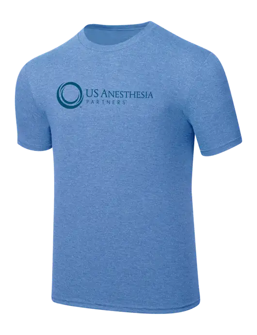 Simply Soft Carolina Blue Frost 4.5oz  Poly/Combed Ring Spun Cotton T-Shirt w/US Anesthesia Partners Logo