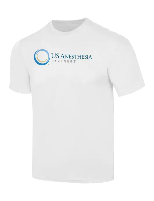 Simply Soft White 4.5oz  Poly/Combed Ring Spun Cotton T-Shirt w/US Anesthesia Partners Logo