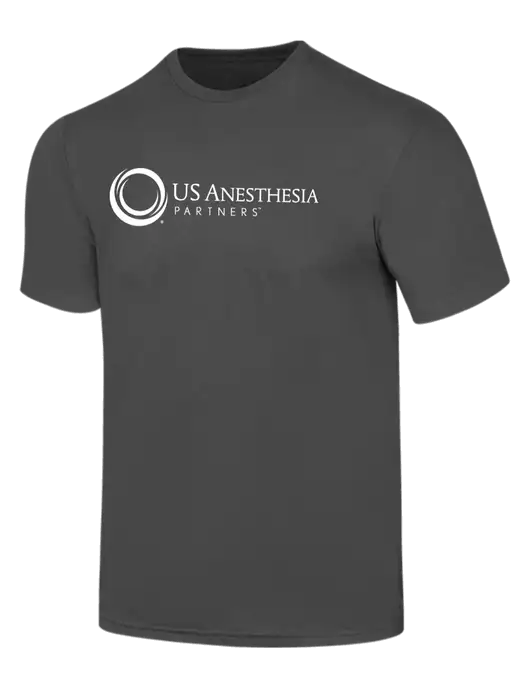 Simply Soft Charcoal 4.5oz  Poly/Combed Ring Spun Cotton T-Shirt w/US Anesthesia Partners Logo