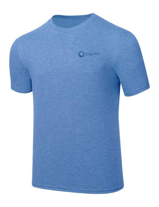 Simply Soft Carolina Blue Frost 4.5oz  Poly/Combed Ring Spun Cotton T-Shirt w/US Anesthesia Partners Logo