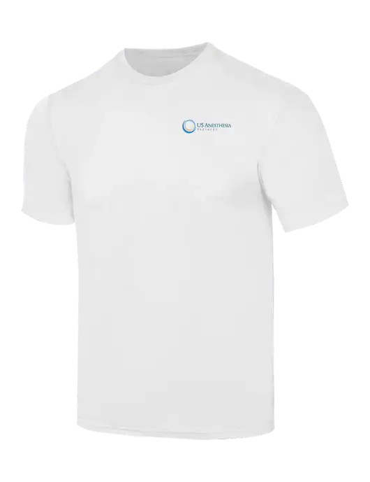 Simply Soft White 4.5oz  Poly/Combed Ring Spun Cotton T-Shirt w/US Anesthesia Partners Logo
