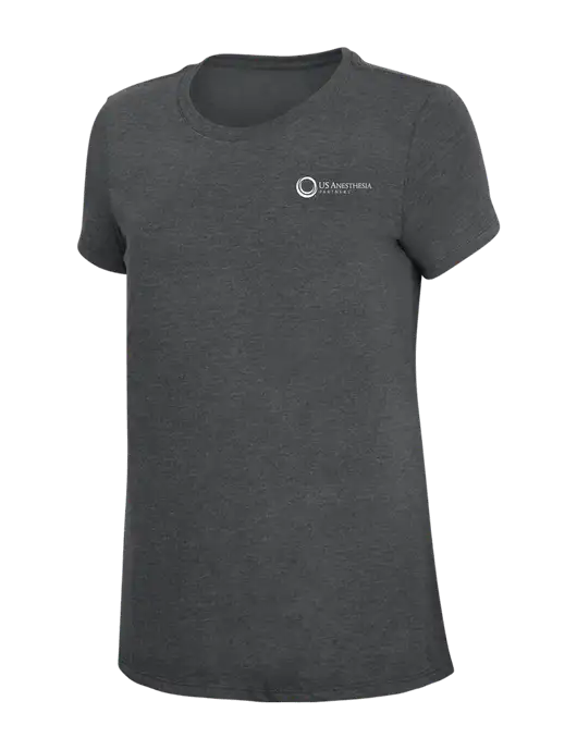 Womens Simply Soft Charcoal 4.5oz Poly/Combed Ring Spun Cotton T-Shirt w/US Anesthesia Partners Logo