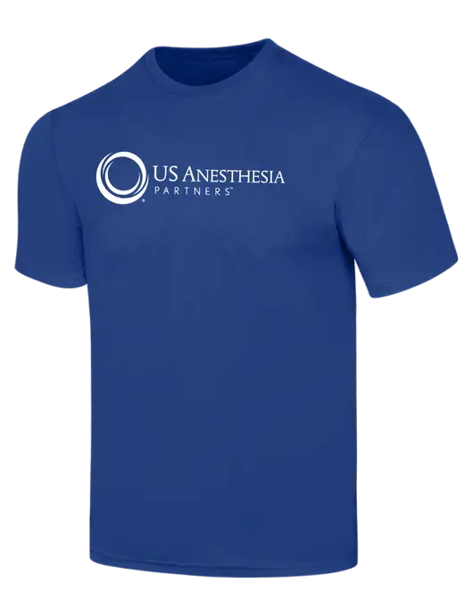 Simply Soft Dark Royal 4.5oz  Poly/Combed Ring Spun Cotton T-Shirt w/US Anesthesia Partners Logo