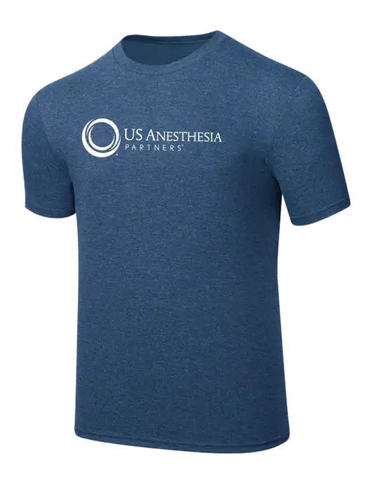 Simply Soft Heathered Navy 4.5oz  Poly/Combed Ring Spun Cotton T-Shirt w/US Anesthesia Partners Logo