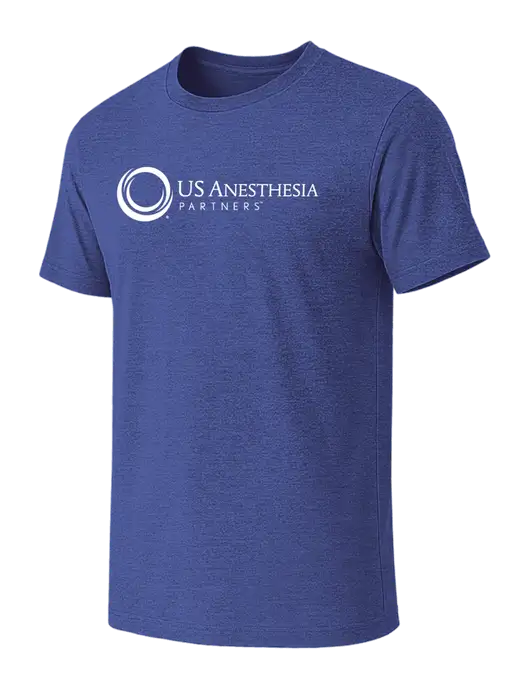 BELLA+CANVAS Heather Royal CVC Short Sleeve Tee w/US Anesthesia Partners Logo