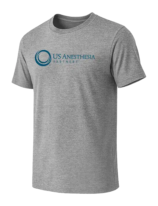 BELLA+CANVAS Heather Grey CVC Short Sleeve Tee w/US Anesthesia Partners Logo