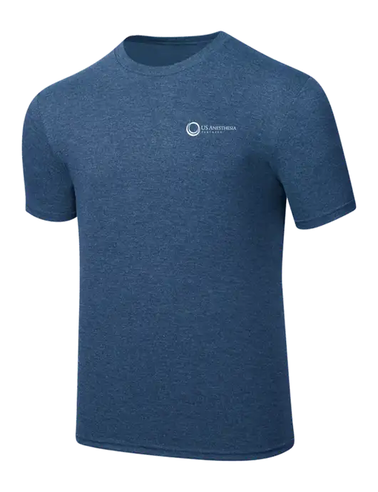 Simply Soft Heathered Navy 4.5oz  Poly/Combed Ring Spun Cotton T-Shirt w/US Anesthesia Partners Logo