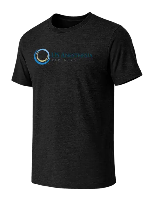 BELLA+CANVAS Black Heather CVC Short Sleeve Tee w/US Anesthesia Partners Logo