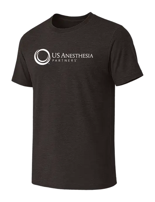 BELLA+CANVAS Dark Grey Heather CVC Short Sleeve Tee w/US Anesthesia Partners Logo