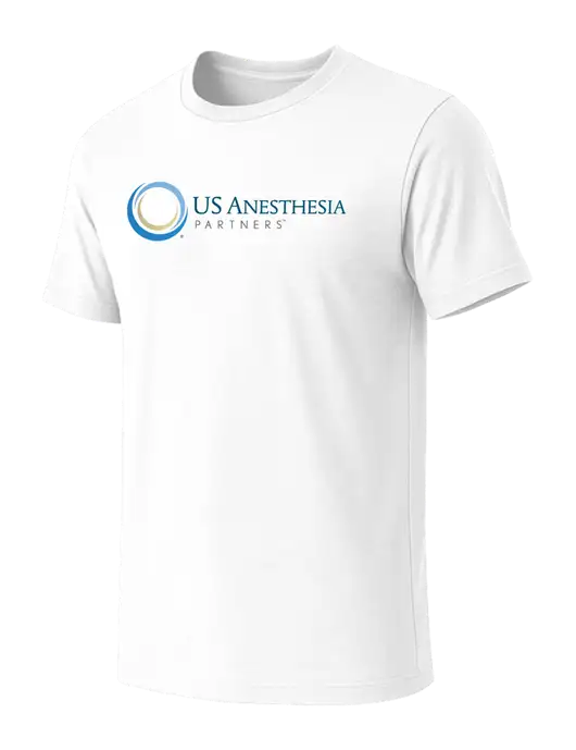 BELLA+CANVAS White Blend CVC Short Sleeve Tee w/US Anesthesia Partners Logo