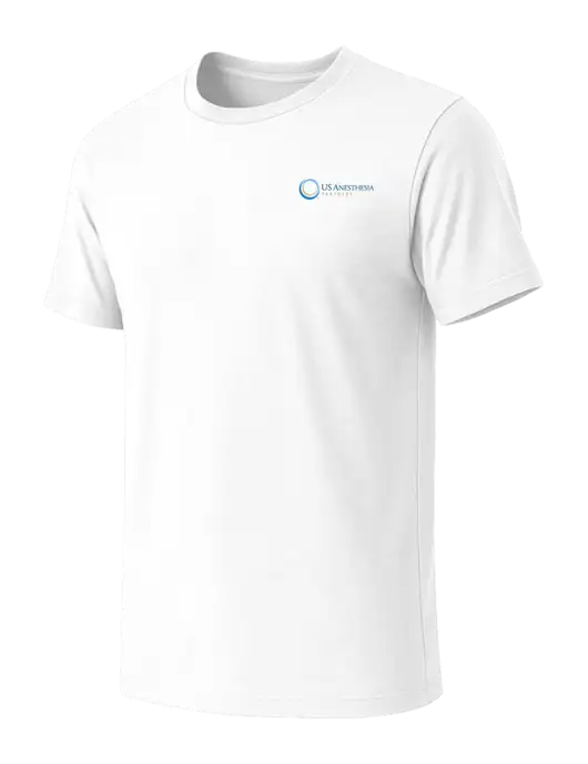BELLA+CANVAS White Blend CVC Short Sleeve Tee w/US Anesthesia Partners Logo