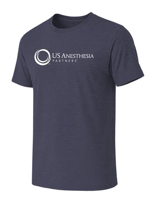 BELLA+CANVAS Heather Navy CVC Short Sleeve Tee w/US Anesthesia Partners Logo