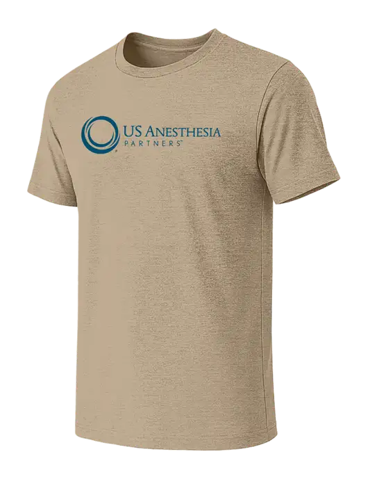 BELLA+CANVAS Heather Tan CVC Short Sleeve Tee w/US Anesthesia Partners Logo