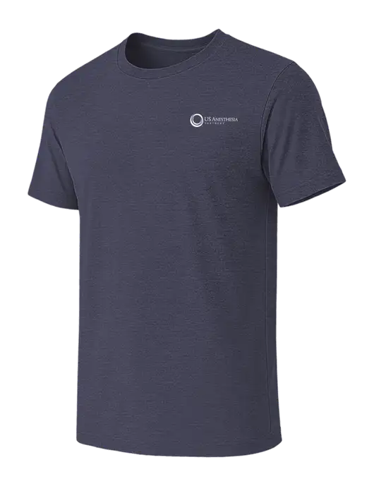 BELLA+CANVAS Heather Navy CVC Short Sleeve Tee w/US Anesthesia Partners Logo