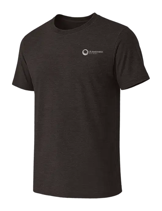 BELLA+CANVAS Dark Grey Heather CVC Short Sleeve Tee w/US Anesthesia Partners Logo