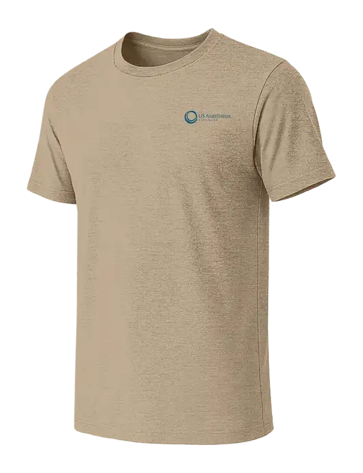 BELLA+CANVAS Heather Tan CVC Short Sleeve Tee w/US Anesthesia Partners Logo