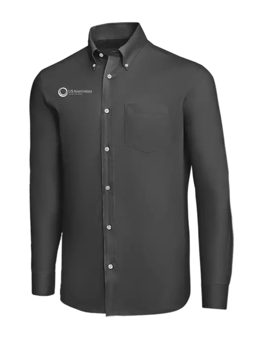 Brooks Brothers Dark Grey Wrinkle-Free Stretch Nailhead Shirt w/US Anesthesia Partners Logo