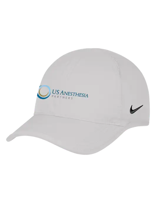 Nike White Featherlight Cap w/US Anesthesia Partners Logo
