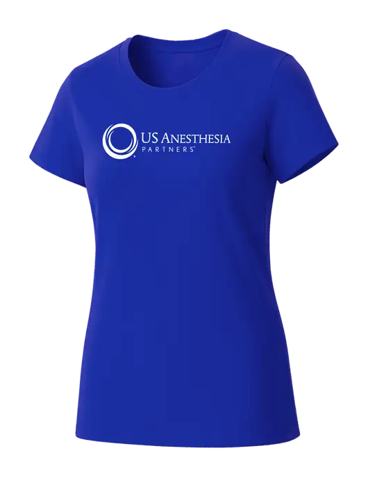 Womens Seriously Soft Royal T-Shirt w/US Anesthesia Partners Logo