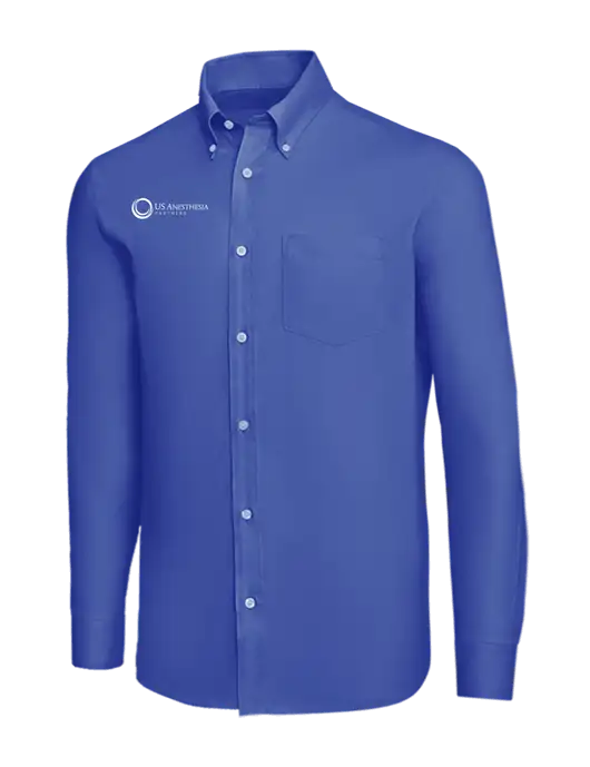 Brooks Brothers Dark Royal Wrinkle-Free Stretch Nailhead Shirt w/US Anesthesia Partners Logo