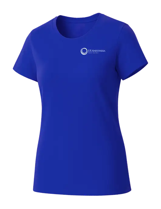 Womens Seriously Soft Royal T-Shirt w/US Anesthesia Partners Logo