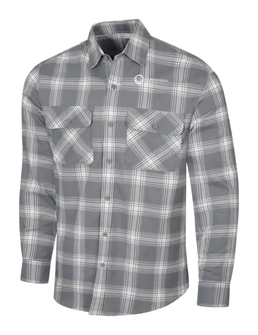 Medium Grey/Cream Plaid Flannel Shirt w/US Anesthesia Partners Logo