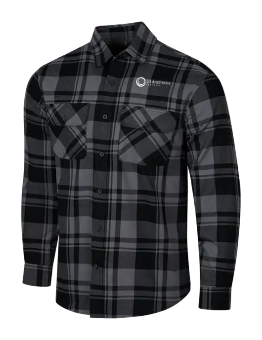 Medium Grey/Black Plaid Flannel Shirt w/US Anesthesia Partners Logo