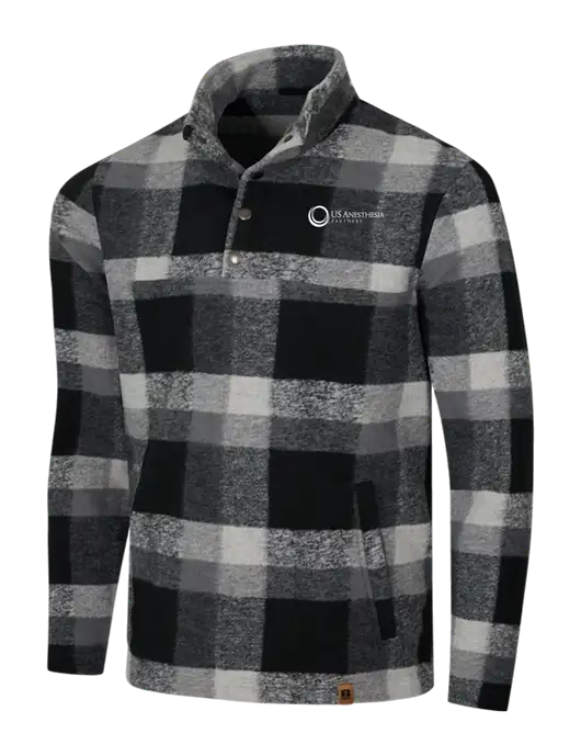 Russell Outdoors Black/White Plaid Basin Snap Pullover w/US Anesthesia Partners Logo