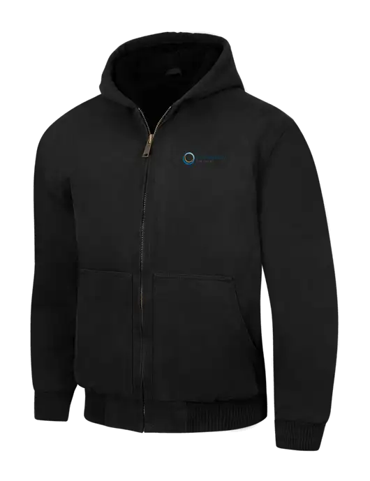 CornerStone Black Washed Duck Cloth Insulated Hooded Work Jacket w/US Anesthesia Partners Logo