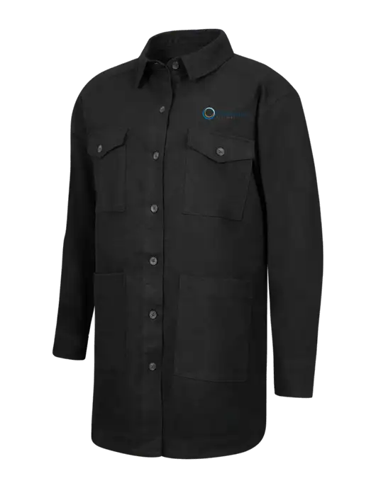 Mercer+Mettle Womens Black Long Sleeve Twill Overshirt w/US Anesthesia Partners Logo