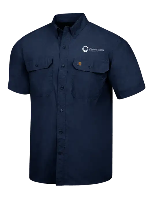 Carhartt Force Navy Solid Short Sleeve Shirt w/US Anesthesia Partners Logo