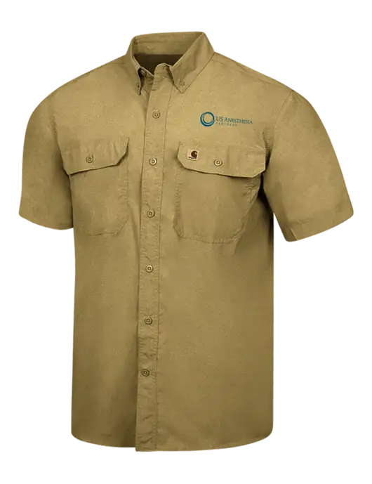 Carhartt Force Dark Tan Solid Short Sleeve Shirt w/US Anesthesia Partners Logo