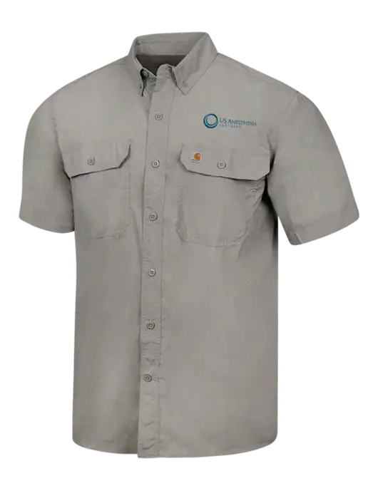 Carhartt Force Light Grey Solid Short Sleeve Shirt w/US Anesthesia Partners Logo