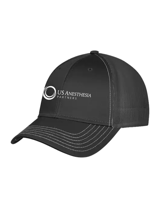 Charcoal Grey Mesh Trucker Cap Snap Back w/US Anesthesia Partners Logo