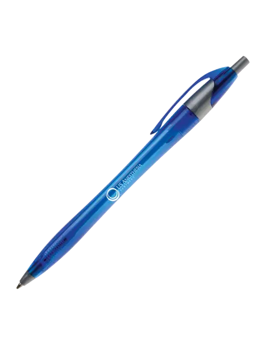 Novella Translucent Blue/Silver Jewel Pen - Blue Ink w/US Anesthesia Partners Logo