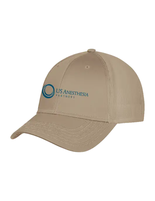 Khaki Mesh Trucker Cap Snap Back w/US Anesthesia Partners Logo