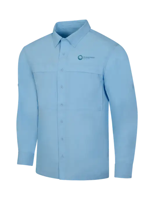 Light Blue Long Sleeve UV Daybreak Shirt w/US Anesthesia Partners Logo