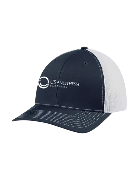 Richardson Adjustable Snapback Original 112 Trucker Cap Navy w/White Mesh w/US Anesthesia Partners Logo