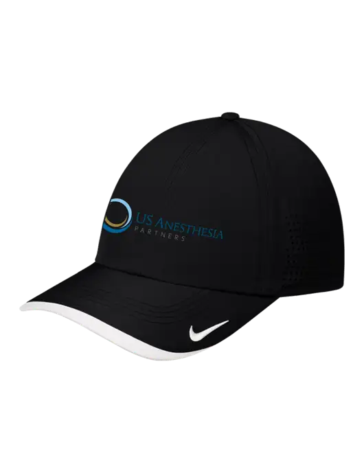 Nike Black/White Dri-FIT Perforated Performance Cap w/US Anesthesia Partners Logo