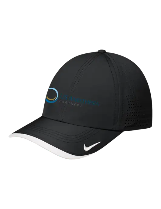Nike Black/White Dri-FIT Perforated Performance Cap w/US Anesthesia Partners Logo