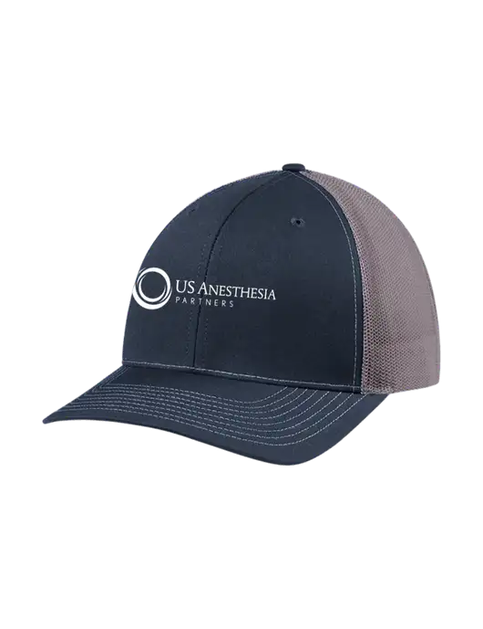 Richardson Adjustable Snapback Original 112 Trucker Cap Navy w/Charcoal Mesh w/US Anesthesia Partners Logo