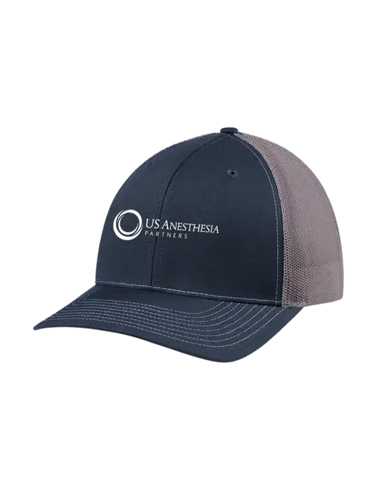 Richardson Adjustable Snapback Original 112 Trucker Cap Navy w/Charcoal Mesh w/US Anesthesia Partners Logo