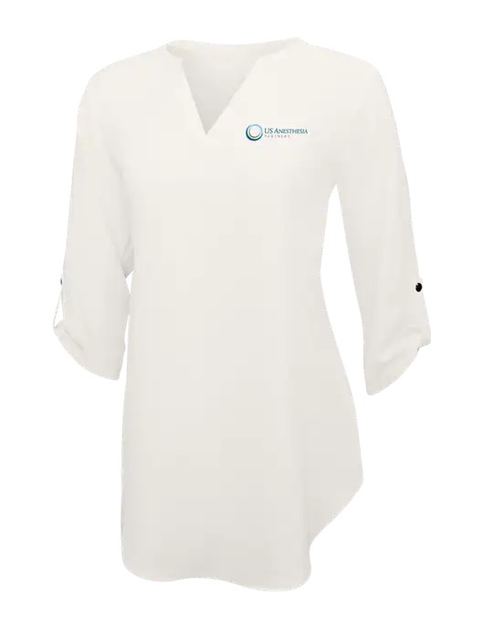 Ivory Womens 3/4 Sleeve Tunic Blouse w/US Anesthesia Partners Logo
