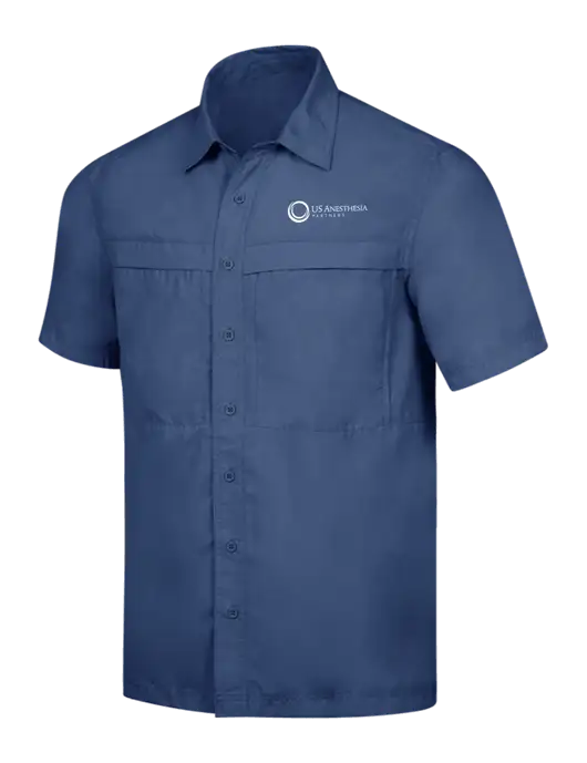 Navy Short Sleeve UV Daybreak Shirt w/US Anesthesia Partners Logo