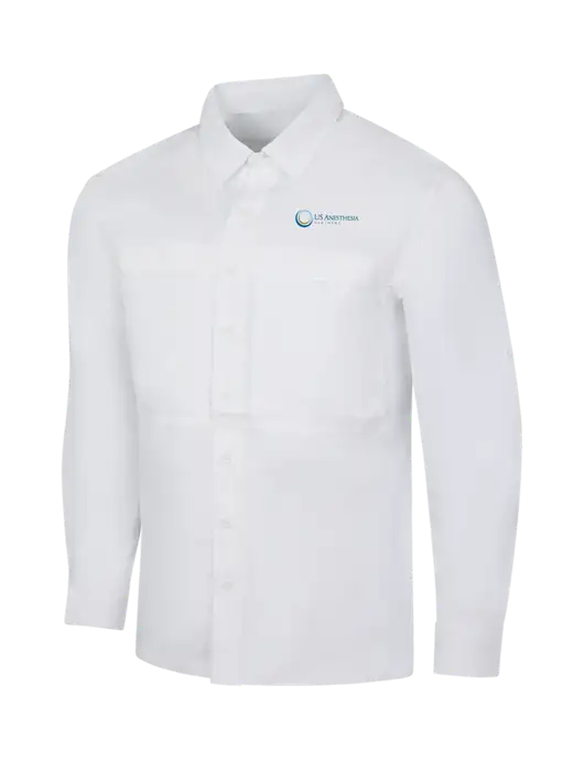 White Long Sleeve UV Daybreak Shirt w/US Anesthesia Partners Logo
