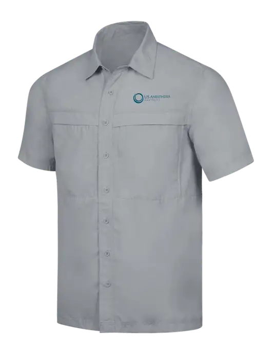 Light Grey Short Sleeve UV Daybreak Shirt w/US Anesthesia Partners Logo