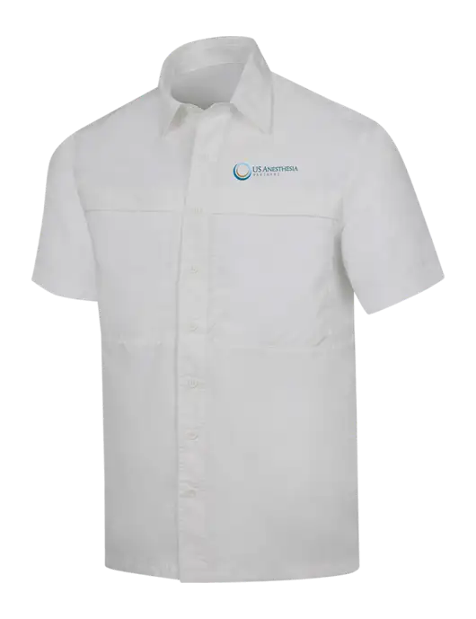 White Short Sleeve UV Daybreak Shirt w/US Anesthesia Partners Logo