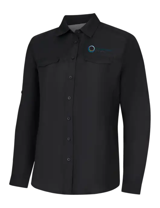 Womens Black Long Sleeve UV Daybreak Shirt w/US Anesthesia Partners Logo