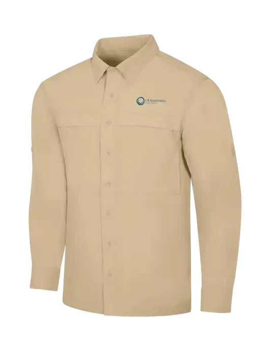 Tan Long Sleeve UV Daybreak Shirt w/US Anesthesia Partners Logo