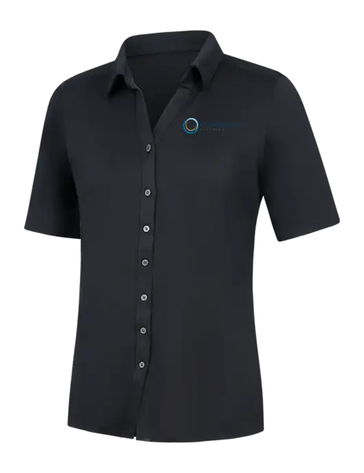 Womens Black City Stretch Top w/US Anesthesia Partners Logo